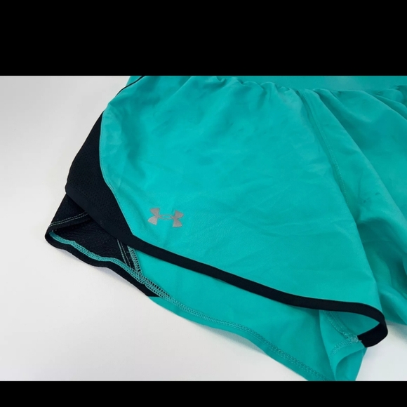 Under Armour Women's UA Fly-By 2.0 Shorts 1350196-369 Neptune/Black Running NEW - Picture 11 of 13